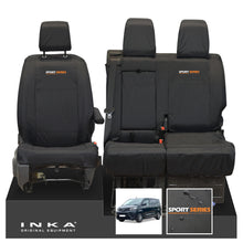 Load image into Gallery viewer, Toyota Proace INKA Front 1+2 Tailored Waterproof Seat Covers Black MY16 onwards - Sport-Series Embroidery