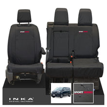 Load image into Gallery viewer, Toyota Proace INKA Front 1+2 Tailored Waterproof Seat Covers Black MY16 onwards - Sport-Series Embroidery
