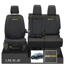 Load image into Gallery viewer, Toyota Proace INKA Front 1+2 Tailored Waterproof Seat Covers Black MY16 onwards - Sport-Series Embroidery