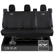 Load image into Gallery viewer, Ford Transit Custom INKA Rear Triple Set Tailored Waterproof Seat Covers Black - CV Professional Embroidery