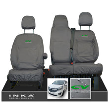 Load image into Gallery viewer, Vauxhall Vivaro B X82 SPORTIVE Front 1+2 INKA Tailored Waterproof Seat Covers Grey MY-14-18 (Choice of 7 Colours) - CV Professional Embroidery