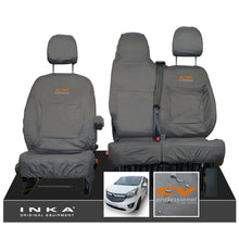 Load image into Gallery viewer, Vauxhall Vivaro B X82 SPORTIVE Front 1+2 INKA Tailored Waterproof Seat Covers Grey MY-14-18 (Choice of 7 Colours) - CV Professional Embroidery