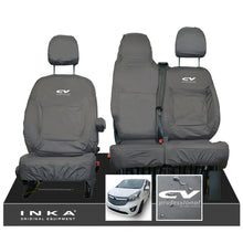 Load image into Gallery viewer, Vauxhall Vivaro B X82 SPORTIVE Front 1+2 INKA Tailored Waterproof Seat Covers Grey MY-14-18 (Choice of 7 Colours) - CV Professional Embroidery