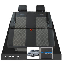 Load image into Gallery viewer, VW California T6.1, T6, T5.1, T5 Ocean, Coast, Beach, SE, Surf INKA Tailored Seat Covers Second Skin Leatherette With Suedetara Bentley Diamond quilted centres