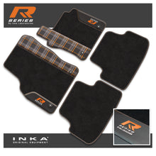 Load image into Gallery viewer, VW Golf MK7 Car Mats (Front & Rear Set) with Premium Carpet, OEM Leatherette & Tartan Design, Fits MY13 to MY19