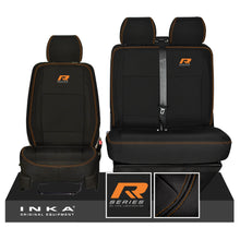 Load image into Gallery viewer, New VW Transporter T6.1, T6, T5.1 R-Series Front 1+2 INKA Heavy Duty Tailored Seat Covers Black Fits Panel Van & Kombi