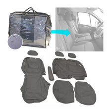 Load image into Gallery viewer, Nissan NV300 Front 1+2 Fully Tailored Waterproof Seat Covers Grey MY 14-21 - Split Base & Solid Backrest
