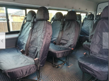 Load image into Gallery viewer, Ford Transit MK7 Minibus INKA Front & Rear Waterproof Seat Covers In Black MY 2010 - 2014