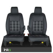 Load image into Gallery viewer, Vauxhall Vivaro MK 3 INKA Front Set Tailored Leatherette Seat Covers MY19-Present - Tartan Embroidery