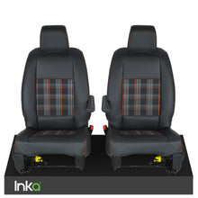 Load image into Gallery viewer, Vauxhall Vivaro MK 3 INKA Front Set Tailored Leatherette Seat Covers MY19-Present - Tartan Embroidery
