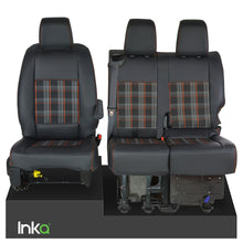 Load image into Gallery viewer, Vauxhall Vivaro MK 3 INKA Front Set Tailored Leatherette Seat Covers MY19-Present - Tartan Embroidery
