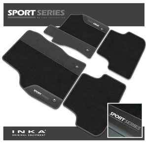 Audi A3 Tailored Car Mats (Front & Rear Set) with Premium Carpet & OEM Leatherette Suedetara Inserts  Fits MY 2020 Onwards