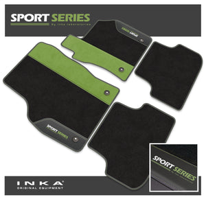 Audi A3 Tailored Car Mats (Front & Rear Set) with Premium Carpet & OEM Leatherette Suedetara Inserts  Fits MY 2020 Onwards