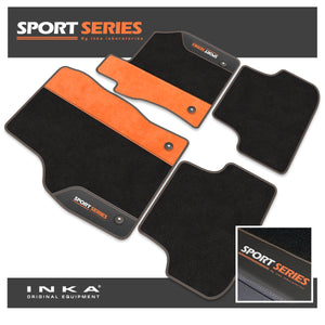 Audi A3 Tailored Car Mats (Front & Rear Set) with Premium Carpet & OEM Leatherette Suedetara Inserts  Fits MY 2020 Onwards