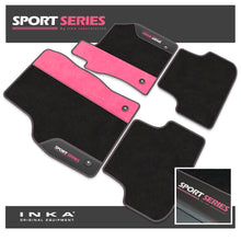 Load image into Gallery viewer, Audi A3 Tailored Car Mats (Front &amp; Rear Set) with Premium Carpet &amp; OEM Leatherette Suedetara Inserts  Fits MY 2020 Onwards
