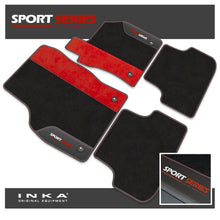 Load image into Gallery viewer, Audi A3 Tailored Car Mats (Front &amp; Rear Set) with Premium Carpet &amp; OEM Leatherette Suedetara Inserts  Fits MY 2020 Onwards
