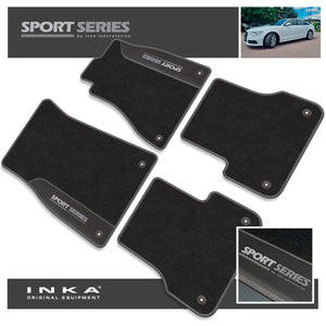Audi A6 Tailored Car Mats (Front & Rear Set) with Premium Carpet & OEM Leatherette Fits MY 2011-2019
