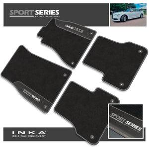 Audi A6 Tailored Car Mats (Front & Rear Set) with Premium Carpet & OEM Leatherette Fits MY 2011-2019