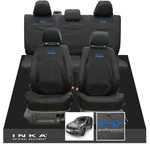 VW Caddy Kombi Maxi Life INKA Front & Rear Tailored Waterproof Seat Covers Black MY-2007-2019 (Choice of 7 Colours)