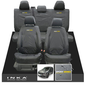 VW Caddy Kombi Maxi Life INKA Front & Rear Tailored Waterproof Seat Covers Grey MY-2007-2019 (Choice of 7 Colours)