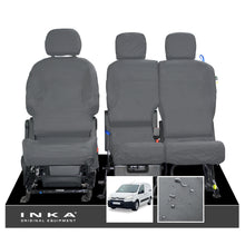 Load image into Gallery viewer, Citroen Berlingo Front Row Inka Fully Tailored Set Waterproof Seat Covers Grey MY08-17 B9
