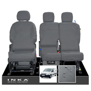 Citroen Berlingo Front Row Inka Fully Tailored Set Waterproof Seat Covers Grey MY08-17 B9