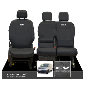 Citroen Berlingo MK3 Front Inka Fully Tailored Waterproof Seat Covers Black MY2018 to present