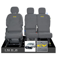 Citroen Berlingo MK2 Front Inka Fully Tailored Waterproof Seat Covers Grey MY08-17 - CV Professional Embroidery