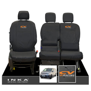 Citroen Berlingo MK3 Front 1+2 Inka Fully Tailored Waterproof Seat Covers Black MY2018 to present