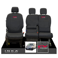 Citroen Berlingo MK3 Front 1+2 Inka Fully Tailored Waterproof Seat Covers Black MY2018 to present - CV Racing Embroidery