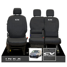 Load image into Gallery viewer, Citroen Berlingo MK3 Front 1+2 Inka Fully Tailored Waterproof Seat Covers Black MY2018 to present
