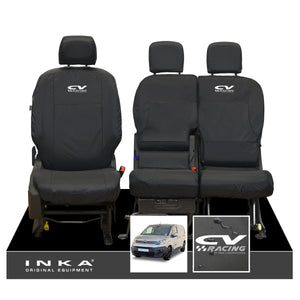 Citroen Berlingo MK3 Front 1+2 Inka Fully Tailored Waterproof Seat Covers Black MY2018 to present