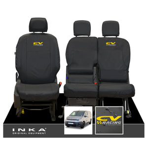 Citroen Berlingo MK3 Front 1+2 Inka Fully Tailored Waterproof Seat Covers Black MY2018 to present