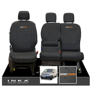 Citroen Berlingo MK3 Front 1+2 Inka Fully Tailored Waterproof Seat Covers Black MY2018 to present