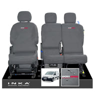 Citroen Berlingo MK2 Front Inka Fully Tailored Waterproof Seat Covers Grey MY08-17 - Sport-Series Embroidery