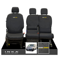 Citroen Berlingo MK3 Front 1+2 Inka Fully Tailored Waterproof Seat Covers Black MY2018 to present - Sport-Series Embroidery