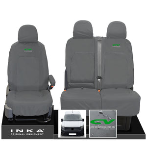 VW Crafter MK2 INKA Front Set 1+2 Tailored Waterproof Seat Covers Grey MY-2017 Onwards [Choice of 7 Colours]