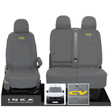 Load image into Gallery viewer, VW Crafter MK2 INKA Front Set 1+2 Tailored Waterproof Seat Covers Grey MY-2017 Onwards [Choice of 7 Colours]
