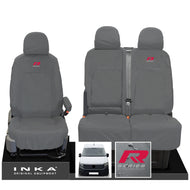 VW Crafter MK2 INKA Front Set 1+2 Tailored Waterproof Seat Covers Grey MY-2017 Onwards [Choice of 7 Colours] - R-Series Embroidery