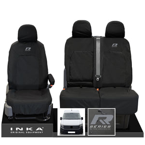 VW Crafter MK2 INKA Front Set 1+2 Tailored Waterproof Seat Covers Black MY-2017 Onwards [Choice of 7 Colours]