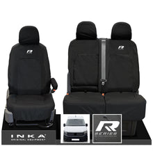 Load image into Gallery viewer, VW Crafter MK2 INKA Front Set 1+2 Tailored Waterproof Seat Covers Black MY-2017 Onwards [Choice of 7 Colours]
