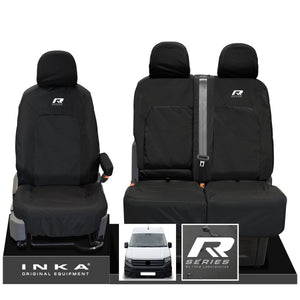 VW Crafter MK2 INKA Front Set 1+2 Tailored Waterproof Seat Covers Black MY-2017 Onwards [Choice of 7 Colours]