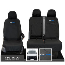 Load image into Gallery viewer, VW Crafter MK2 INKA Front Set 1+2 Tailored Waterproof Seat Covers Black MY-2017 Onwards [Choice of 7 Colours]
