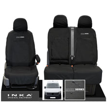 Load image into Gallery viewer, VW Crafter MK2 INKA Front Set 1+2 Tailored Waterproof Seat Covers Black MY-2017 Onwards [Choice of 7 Colours]
