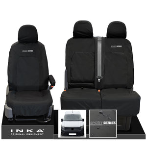 VW Crafter MK2 INKA Front Set 1+2 Tailored Waterproof Seat Covers Black MY-2017 Onwards [Choice of 7 Colours]