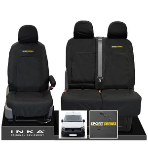 VW Crafter MK2 INKA Front Set 1+2 Tailored Waterproof Seat Covers Black MY-2017 Onwards [Choice of 7 Colours]