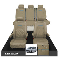 VW California Ocean/Coast/Beach/Surf Inka Fully Tailored Waterproof Seat Covers Sand Front & Rear With ISOFIX Fits T6.1 ,T6,T5.1 all model years fits with and without airbags - CALI-SERIES Embroidery