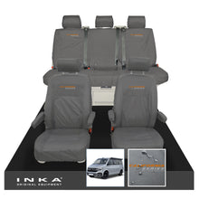 Load image into Gallery viewer, VW California Ocean/Coast/Beach/Surf Inka Fully Tailored Waterproof Seat Covers Grey Front &amp; Rear With ISOFIX Fits T6.1 ,T6,T5.1 all model years fits with and without airbags
