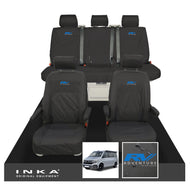 VW California Ocean/Coast/Beach/Surf Inka Fully Tailored Waterproof Seat Covers Black Front & Rear With ISOFIX Fits T6.1 ,T6,T5.1 all model years fits with and without airbags - RV ADVENTURE Embroidery