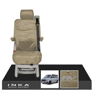 VW California Ocean/Coast/Beach/Surf Inka Fully Tailored Waterproof Seat Covers Sand Rear Single Swivel Fits T6.1 ,T6,T5.1 all model years fits with and without airbags